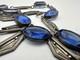 Antique Victorian Sterling Silver Blue Cut Glass 29g 16in Tested Necklace Read