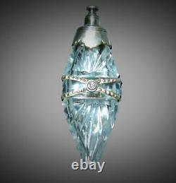 Antique Victorian Sterling Silver Cut Crystal Chatelaine Scent Perfume Bottle