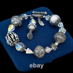 Antique Vintage Deco Mid Century Style Sterling Silver Byzantine Bali Bracelet