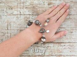 Antique Vintage Deco Mid Century Style Sterling Silver Byzantine Bali Bracelet