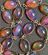Antique Vintage Sterling Silver 925 Deco Dragons Breath Necklace 21 Opal Glass