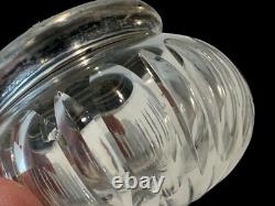 Antique/Vintage Victorian Sterling Silver Poppy & Cut Glass Dresser Vanity Jar