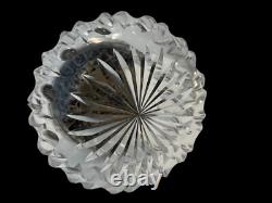 Antique/Vintage Victorian Sterling Silver Poppy & Cut Glass Dresser Vanity Jar