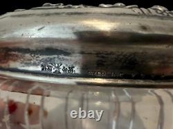 Antique/Vintage Victorian Sterling Silver Poppy & Cut Glass Dresser Vanity Jar