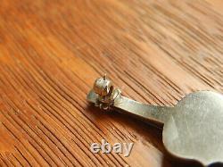 Antique Violin Italy Micro Mosaic Sterling Silver Pin Brooch