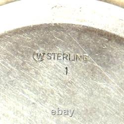 Antique Watrous Mtg Co Sterling Silver Glass Coasters (2) Stamped 2.185 Ozt