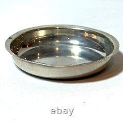 Antique Watrous Mtg Co Sterling Silver Glass Coasters (2) Stamped 2.185 Ozt