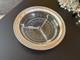 Antique Watson Sterling Silver & Etched Glass With Pierced Rim Nut Dish. 7 D