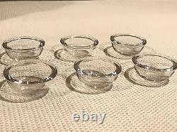 Antique Webster Sterling Silver & Glass Salt Cellar Dip Set 6 Cups 6 Spoons Ex