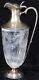 Antique William George Sissons Glass Sterling Silver Wine Carafe Claret Pitcher