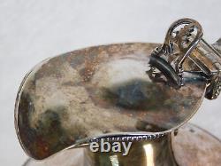 Antique William George Sissons Glass Sterling Silver Wine Carafe Claret Pitcher