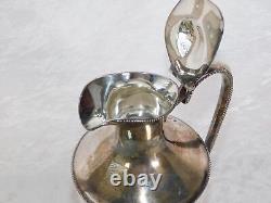 Antique William George Sissons Glass Sterling Silver Wine Carafe Claret Pitcher
