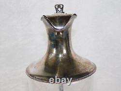 Antique William George Sissons Glass Sterling Silver Wine Carafe Claret Pitcher