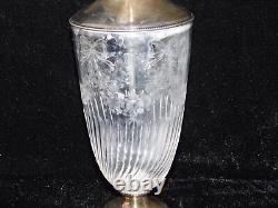 Antique William George Sissons Glass Sterling Silver Wine Carafe Claret Pitcher