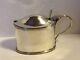 Antique William Hutton Sterling Silver Mustard Pot Cobalt Glass Liner England