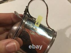 Antique William Hutton STERLING SILVER MUSTARD POT COBALT GLASS LINER England