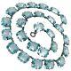 Antique Art Deco Sterling Silver 925 Prong Glass Aquamarine Necklace 15