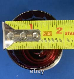 Antique red glass sterling silver stands Small goblets Lot Of 2