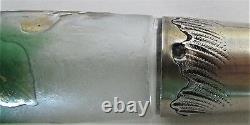 Antq Daum France Art Glass Perfume Scent Bottle Sterling Silver Gilted Ex-condt