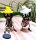 Argento Zebra's Italian Murano Glass Mounted Sterling Silver 925 Band Figures
