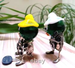 Argento Zebra's Italian Murano Glass Mounted Sterling Silver 925 Band Figures