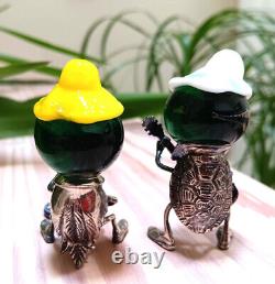 Argento Zebra's Italian Murano Glass Mounted Sterling Silver 925 Band Figures