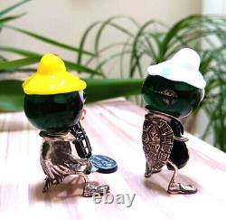 Argento Zebra's Italian Murano Glass Mounted Sterling Silver 925 Band Figures