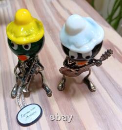 Argento Zebra's Italian Murano Glass Mounted Sterling Silver 925 Band Figures