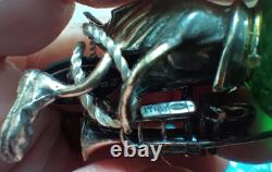 Argento Zebra's Italian Murano Glass Mounted Sterling Silver 925 Band Figures