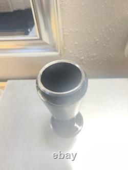 Art Deco Black Amethyst Glass Style Vase Sterling Silver Overlay Floral