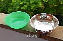 Art Deco Glass & Sterling Silver Bowl Mappin & Webb Sheffield 1937