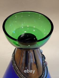 Art Deco Glass & Sterling Silver Decanter Bezel-set Stones by Domar Israel
