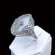 Art Deco Ring 1930s Camphor Glass Sterling Silver Filigree Made To Order #594