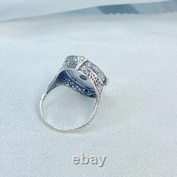 Art Deco Ring 1930s Camphor Glass Sterling Silver Filigree Made To Order #594
