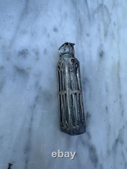 Art Deco Sterling Silver And Glass Perfume Bottle with Dauber Scent Bottle