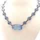 Art Deco Sterling Silver Blue Glass Choker Necklace 16in