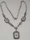 Art Deco Sterling Silver Camphor Glass Marcasite Necklace