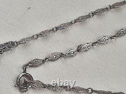 Art Deco Sterling Silver Camphor Glass Marcasite Necklace