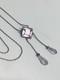 Art Deco Sterling Silver Glass Amethyst Necklace 16