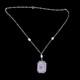 Art Deco Sterling Silver Pink Enamel Camphor Glass Paste Necklace Fancy Chain