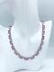 Art Deco Sterling Silver & Pink Molded Glass Open-back Necklace 15 1/2