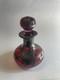 Art Nouveau Cranberry Glass Sterling Silver Overlay Perfume Vanity Bottle 3