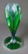 Art Nouveau Sterling Silver Overlay Emerald Green Glass Vase 5 Iris