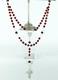 Art Nouveau French Antique Rosary Garnet Glass & Sterling Silver Rosary