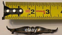 Art deco Sterling Silver Large Wing Brooch/ Pin With Cut Glass Center