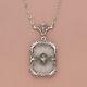 Art Deco Sterling Silver Vintage Filigree Camphor Glass Necklace Size 17in