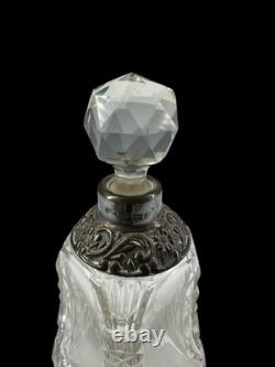Arthur Willmore Pennington Sterling Silver Cut Glass Gothic Style Perfume Bottle