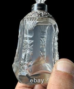 Arthur Willmore Pennington Sterling Silver Cut Glass Gothic Style Perfume Bottle