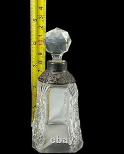 Arthur Willmore Pennington Sterling Silver Cut Glass Gothic Style Perfume Bottle