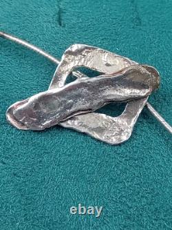 Artisan Hand Made Sterling Silver Necklace w. Prong Set Roman Glass 15 Lulu